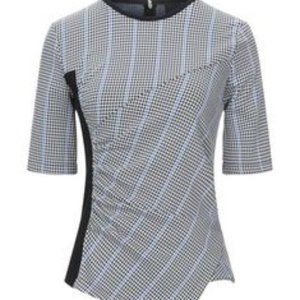 Pinko houndstooth top with ruching